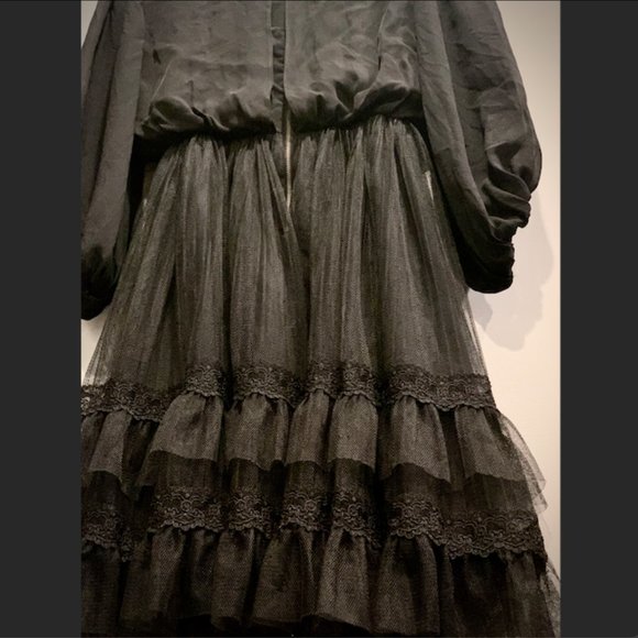 Authentic Alice & Olivia SUZE PUFF DRESS Tiered Lace Tulle Silk Dress $895.00 - Picture 10 of 16